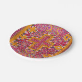 カラフルインディアン刺しゅうプリント ペーパープレート (アングル)