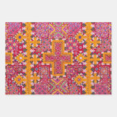 カラフルインディアン刺しゅうプリント ラッピングペーパーシート (正面3)