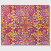 カラフルインディアン刺しゅうプリント ラッピングペーパー (フラット)