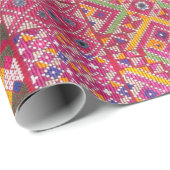 カラフルインディアン刺しゅうプリント ラッピングペーパー (ロールコーナー)