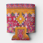 カラフルインディアン刺しゅうプリント 缶クーラー (裏面)