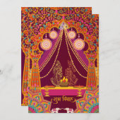 カラフルインディアン結婚式招待状 招待状 (正面/裏面)