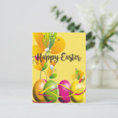 カラフルイースターの卵と花 シーズンポストカード (スタンド正面)