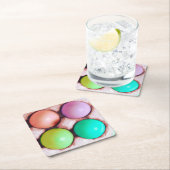 カラフルイースターエッグ スクエアペーパーコースター (インサイチュ)