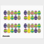 カラフルイースターバスケット卵狩り絵を描卵 長方形シール (シート)