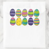 カラフルイースターバスケット卵狩り絵を描卵 長方形シール (バッグ)