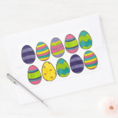 カラフルイースターバスケット卵狩り絵を描卵 長方形シール (封筒)
