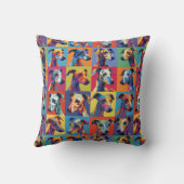 カラフルウィペット夢とカスタム文字 クッション (裏面)