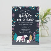 カラフルウィンターワンダーランド誕生日 招待状 (スタンド正面)