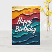 カラフルウェーブ 誕生日カード カード (黄色い花)