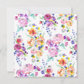 カラフルウォーターカラーフローラシックキンセアニラ 招待状 (裏面)