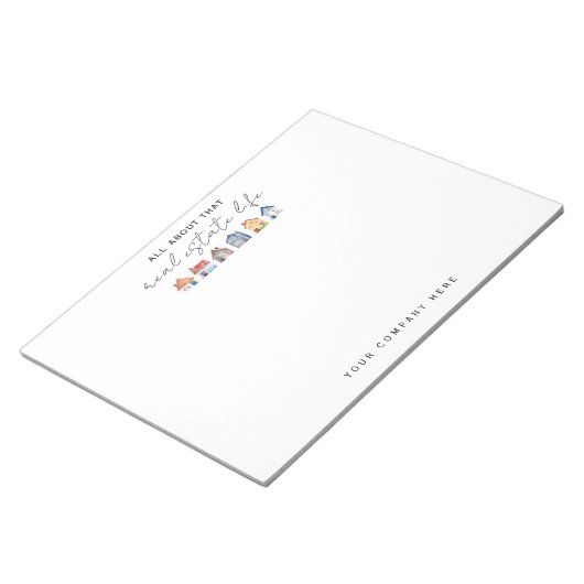 カラフルウォーターカラー実在ハウス ノートパッド (アングル)