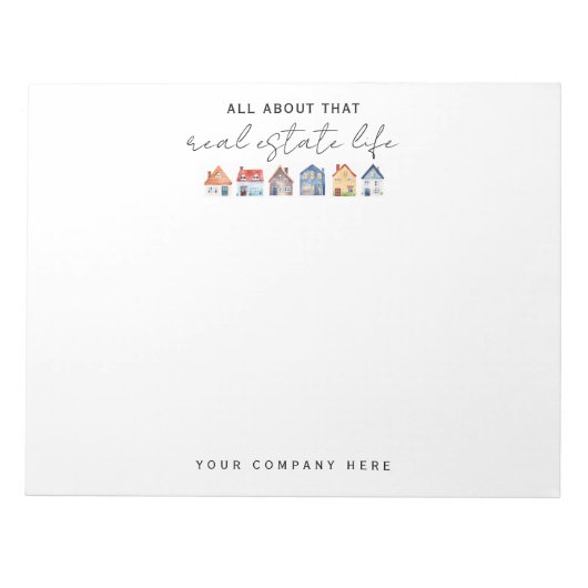 カラフルウォーターカラー実在ハウス ノートパッド (正面)