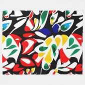 カラフルウォータードロップシェイプ、ジオメ芸術的トリ フリースブランケット (正面(横))