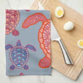 カラフルウミガメ キッチンタオル (四つ折り)