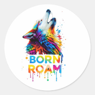 カラフルウルフ Born to Roam ラウンドシール