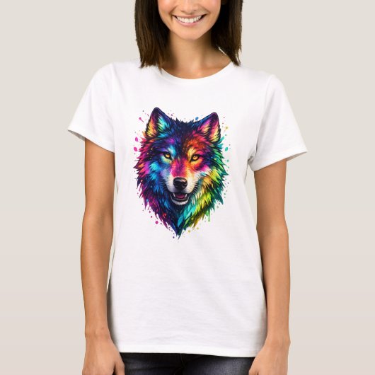 カラフルウルフ Tシャツ (正面)