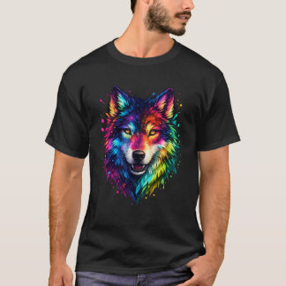 カラフルウルフ Tシャツ