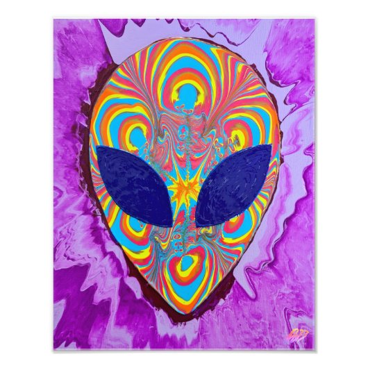 カラフルエイリアンポーアートプリント フォトプリント            (正面)