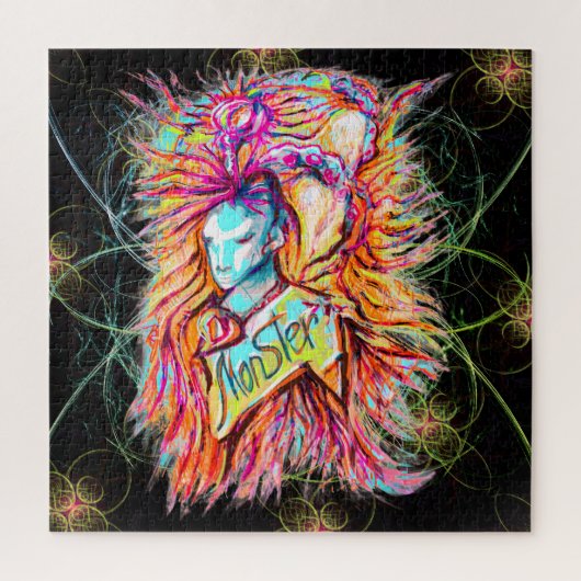 カラフルエイリアンモンスターアートペンスケッチファンタジー ジグソーパズル (縦)