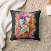 カラフルエイリアンモンスターアートペンスケッチ クッション (ブランケット)