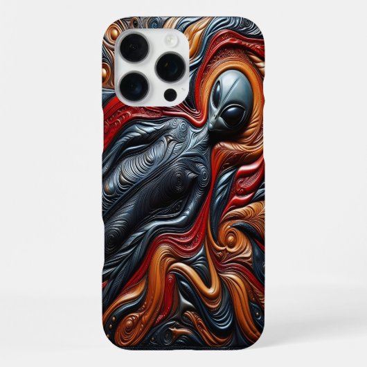 カラフルエイリアン姿 iPhoneケース (裏面)