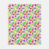 カラフルエイリアン子パーティーバルーン フリースブランケット (正面)