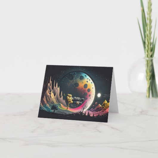 カラフルエイリアン惑星 サンキューカード (正面)