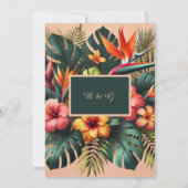 カラフルエキゾチック熱帯ハワイアン結婚フローラ 招待状 (裏面)