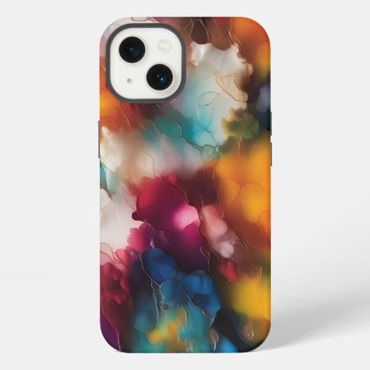 カラフルエクスプロージョン アルコールインク iPhoneケース (裏面)