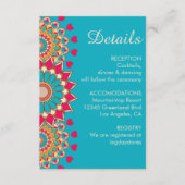 カラフルエスニックはっきりしたマンダラ結婚&ブライト エンクロージャーカード (正面)