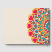 カラフルエスニックはっきりしたマンダラ結婚&ブライト ゲストブック (裏面)