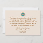 カラフルエスニックはっきりしたマンダラ結婚&ブライト サンキューカード (裏面)