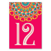 カラフルエスニックはっきりしたマンダラ結婚&ブライト テーブルナンバー (正面)