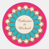 カラフルエスニックはっきりしたマンダラ結婚&ブライト ラウンドシール (正面)