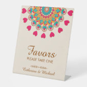 カラフルエスニックはっきりしたマンダラ結婚&ブライト 台座サイン (正面)