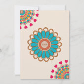 カラフルエスニックはっきりしたマンダラ結婚&ブライト 招待状 (裏面)
