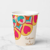 カラフルエスニックはっきりしたマンダラ結婚&ブライト 紙コップ (裏面)