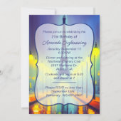 カラフルエッフェルタワーアットナイトパーティー 招待状 (裏面)