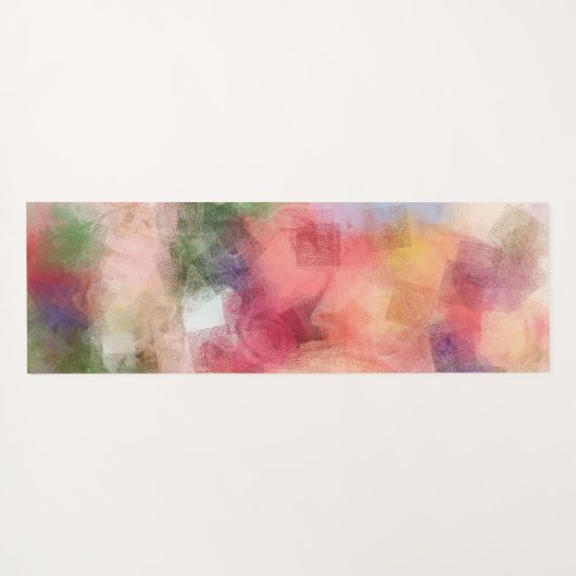 カラフルエレガントトレンディー抽象芸術アートブルーレッド ヨガマット (裏面(横))