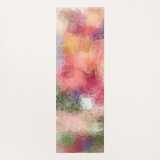 カラフルエレガントトレンディー抽象芸術アートブルーレッド ヨガマット (裏面)