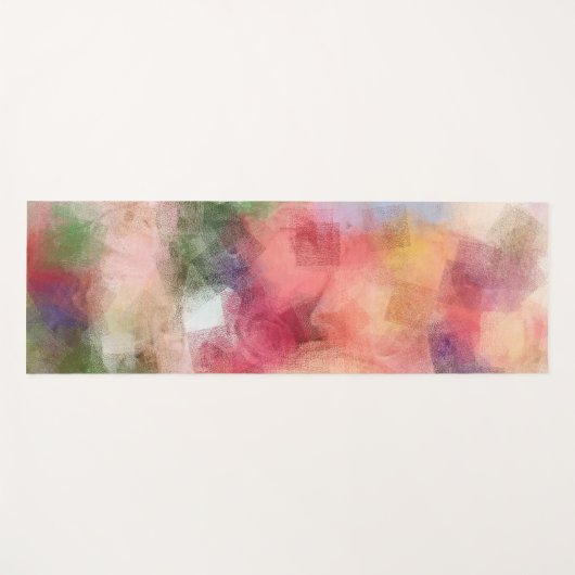 カラフルエレガントトレンディー抽象芸術アートブルーレッド ヨガマット (正面(横))