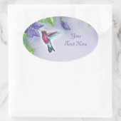 カラフルエレガントハチドリ 楕円形シール (バッグ)