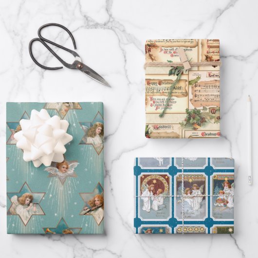 カラフルエレガントビクトリアンフェスティバル ラッピングペーパーシート (正面)