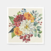 カラフルエレガントフローラ スタンダードカクテルナプキン (正面)