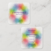 カラフルエレガントモダンテンプレートプロフェッショナル スクエア名刺 (正面/裏面)