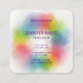 カラフルエレガントモダンテンプレートプロフェッショナル スクエア名刺 (裏面)
