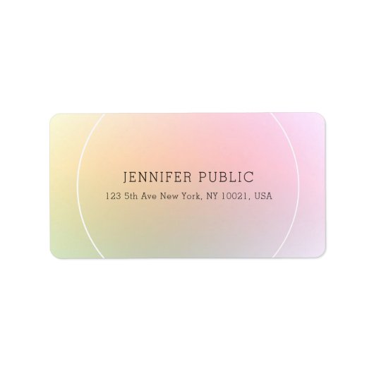 カラフルエレガントモダンプロフェッショナルシンプルトレンディー ラベル (正面)