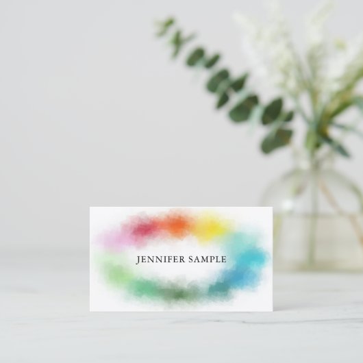 カラフルエレガントモダンプロフェッショナル 名刺 (スタンド正面)