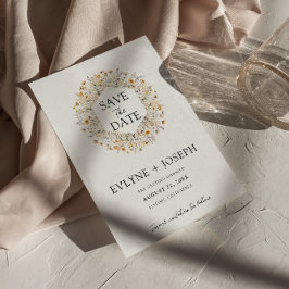 カラフルエレガントモダンユニーク結婚フローラ セーブザデート